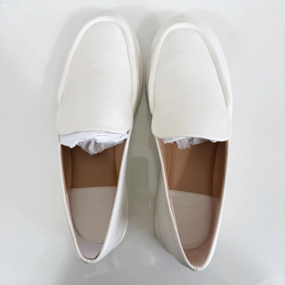 Vince Sloan Leather Loafers - Milk White Leather - Picture 9 of 13